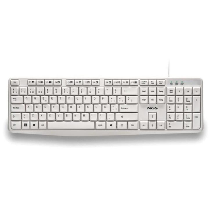 NGS HERITAGE Universal USB Keyboard QWERTY Spanish White