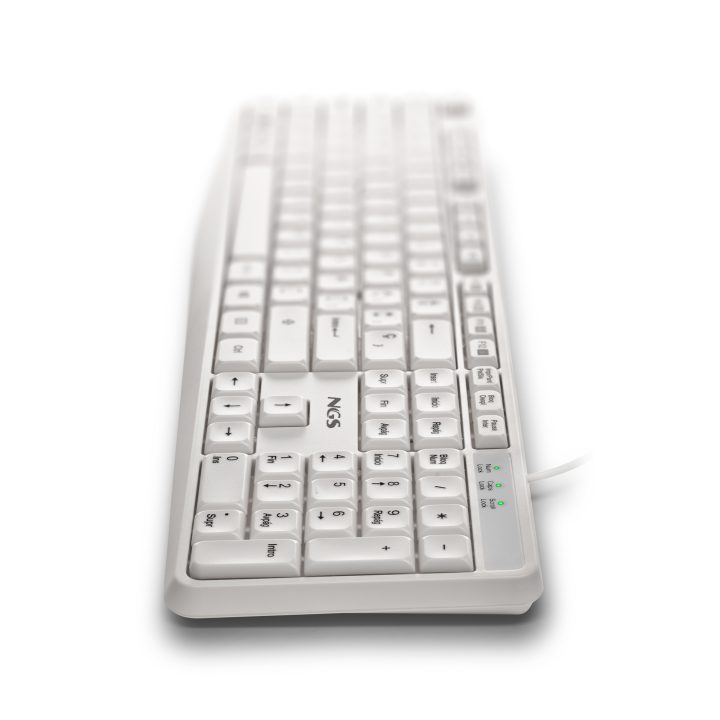 NGS HERITAGE Universal USB Keyboard QWERTY Spanish White