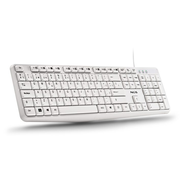 NGS HERITAGE Universal USB Keyboard QWERTY Spanish White