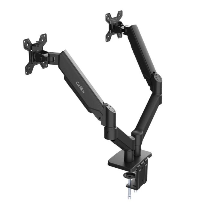 CoolBox Soporte de brazos neumáticos para dos monitores M02D
