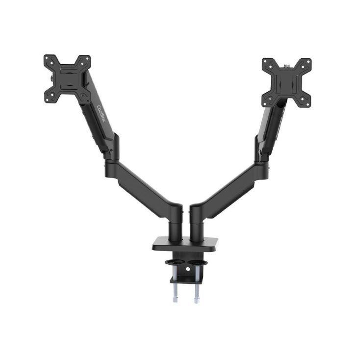 CoolBox Soporte de brazos neumáticos para dos monitores M02D