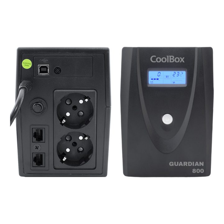 UPS CoolBox GUARDIAN3 LCD 800VA 480W 2 SCHUKOS + SOFTWARE