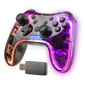 Mars Gaming 2.4GPRO Wireless Gamepad, Neon RGB, Dual Haptic…