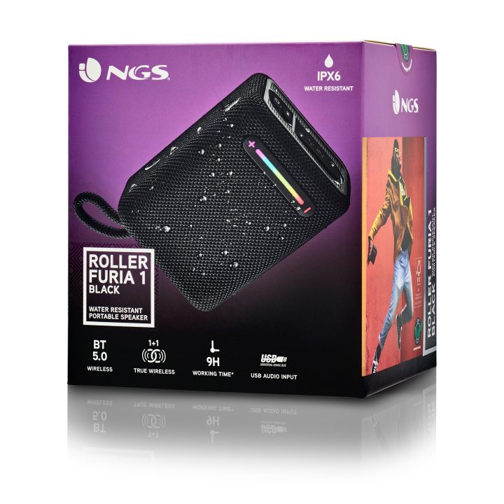 NGS ROLLER FURIA 1 Coluna portátil estéreo Preto 7 W