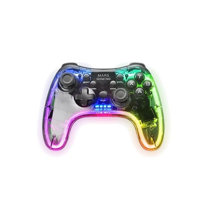 Mars Gaming 2.4GPRO Wireless Gamepad, Neon RGB, Dual Haptic…