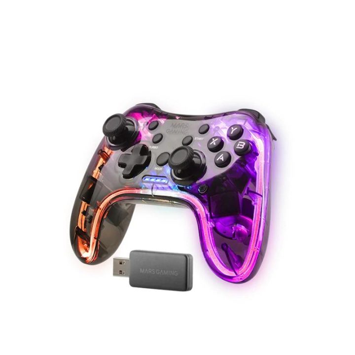 Mars Gaming 2.4GPRO Wireless Gamepad, Neon RGB, Dual Haptic…