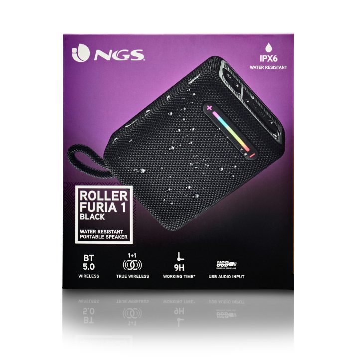 NGS ROLLER FURIA 1 Coluna portátil estéreo Preto 7 W