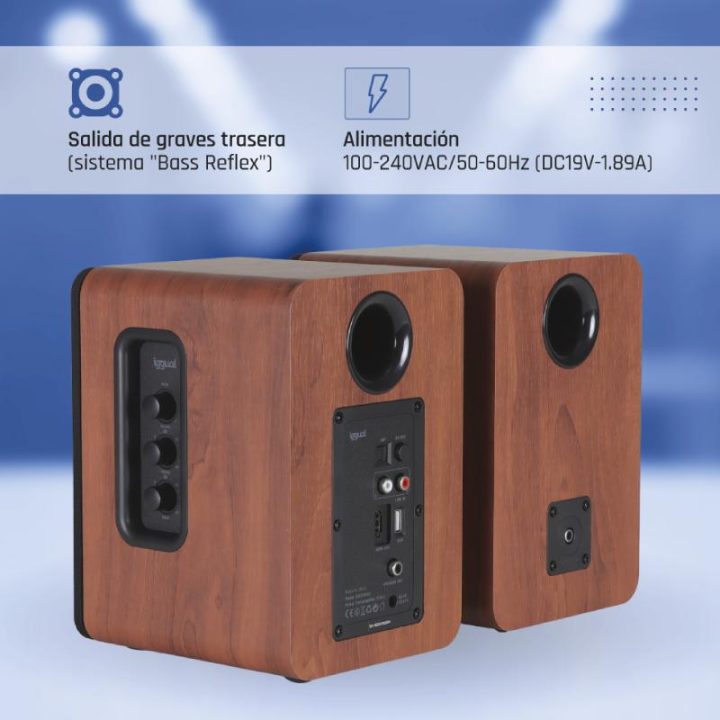 iggual Altavoces 2.0 50W Bluetooth 5.3 Home Studio