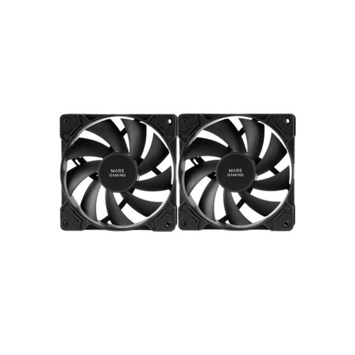 Mars Gaming MF-PWMX2 Black, 2-Pack 120mm Fans, Ultra-Quiet FDB 12dB…