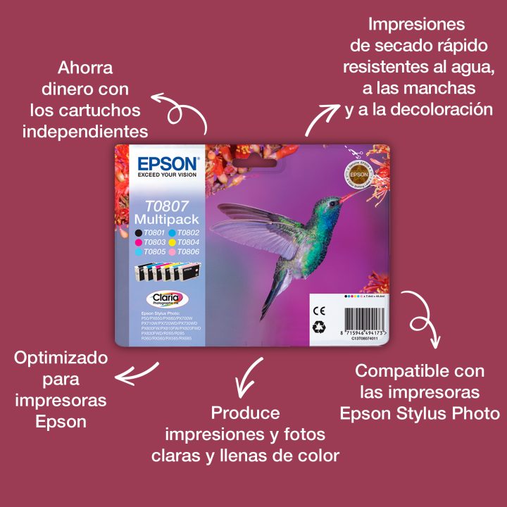 Epson Hummingbird Cartucho T0802 ciano
