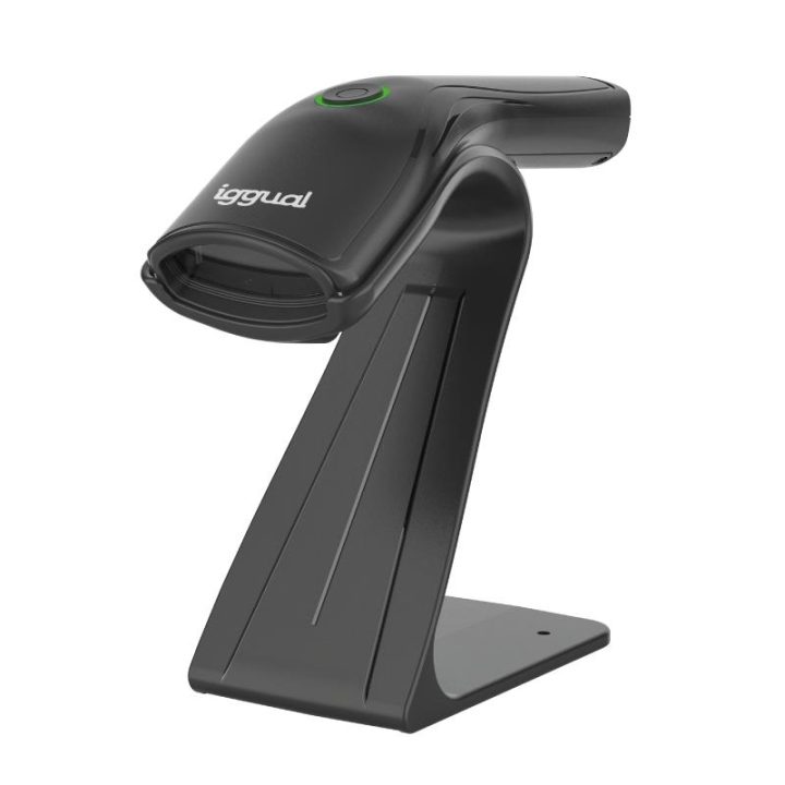 iggual 2D Barcode Scanner USB Button Stand