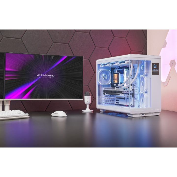 Mars Gaming MCREVPROW White Midi Tower PC Case