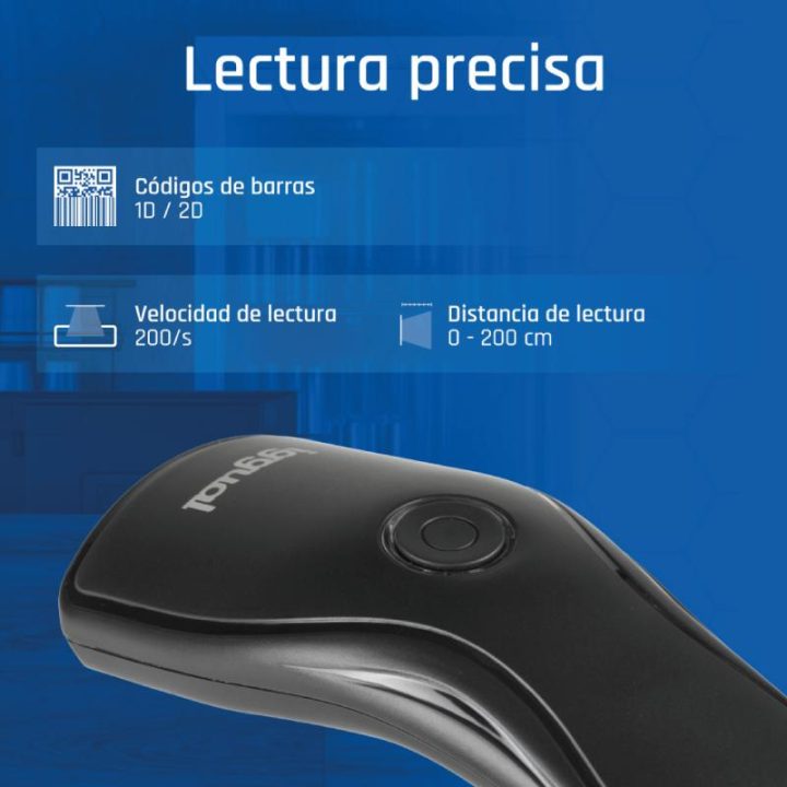 iggual Leitor de códigos de barras 2D USB com suporte de botão