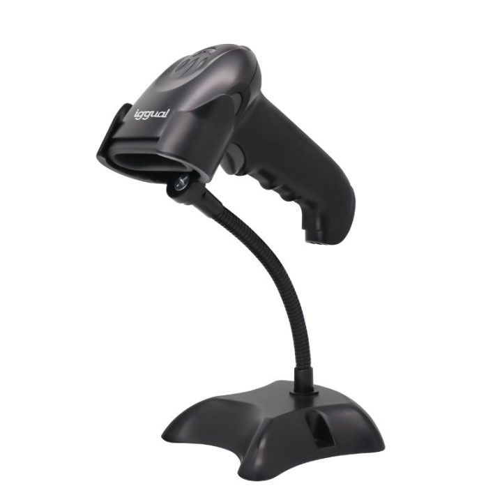 iggual 2D Barcode Scanner USB Trigger Stand