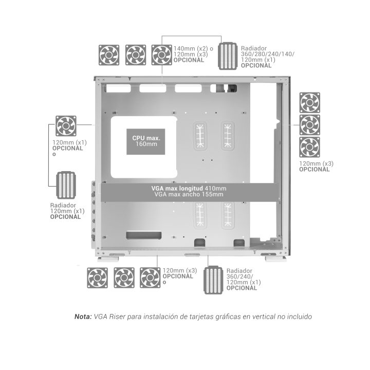 Mars Gaming MC-NOVA2, Custom XXL E-ATX Gaming Case, Frameless…
