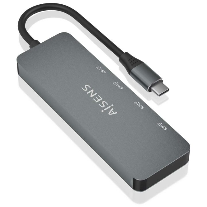 AISENS Hub USB 3.2 Gen2 10G USB-C, USB-C/M-2xUSB-C/H-2xUSB-A/H, Gris…