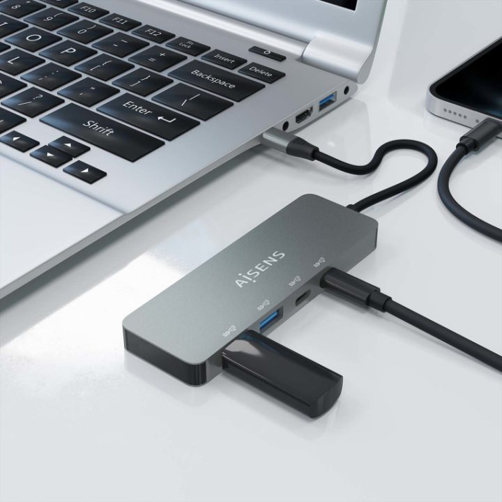 Hub USB 3.2 Gen2 10G USB-C, USB-C/M-2xUSB-C/H-2xUSB-A/H, Cinzento…