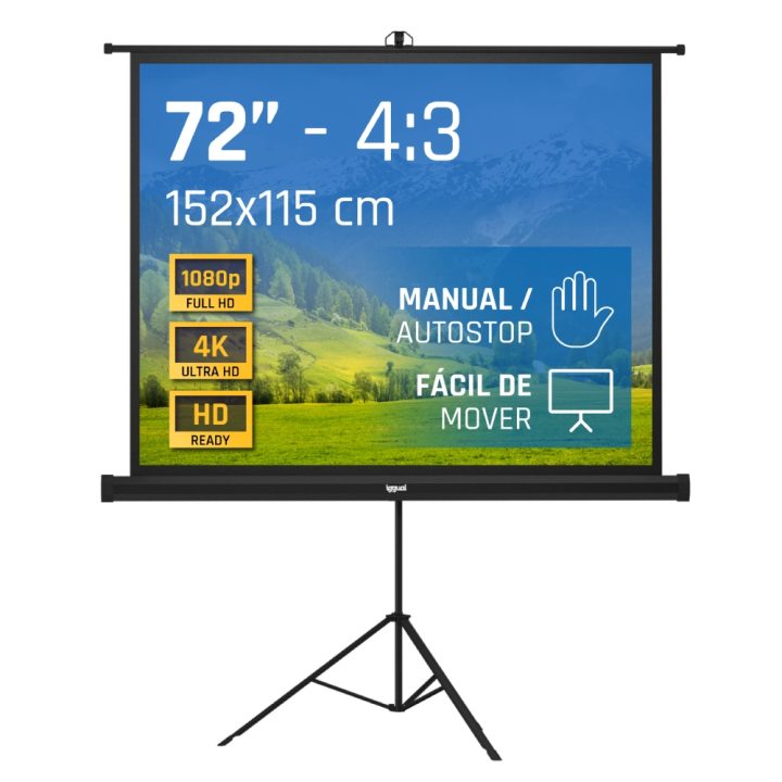 iggual 72" Projection Screen 152x115 cm with Tripod + Bag