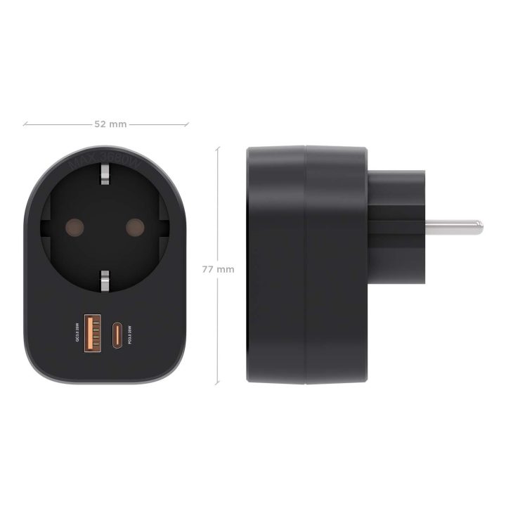 AISENS Multifunction Wall Power Strip with 1 Outlet + 1xUSB-C 20W…