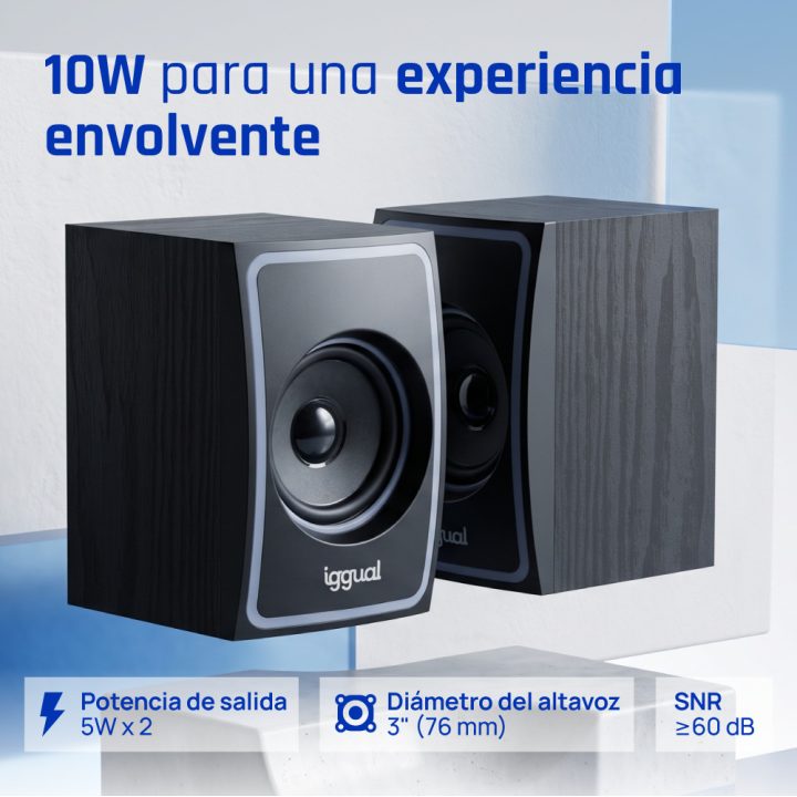 iggual 2.0 Speakers 10W Mini-Jack + USB Bluetooth