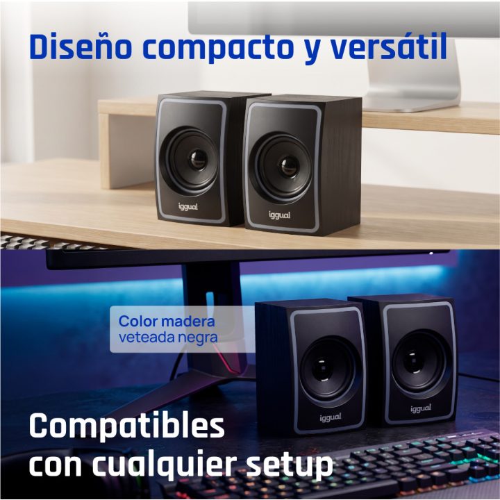 iggual Colunas 2.0 10W mini-jack + USB Bluetooth