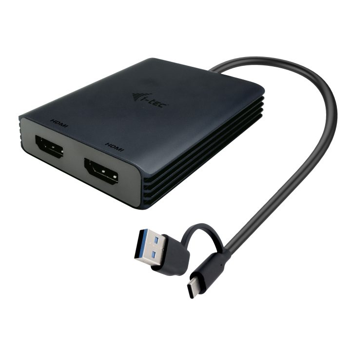 Adaptador de vídeo i-tec USB-A/USB-C Dual 4K/60 Hz HDMI