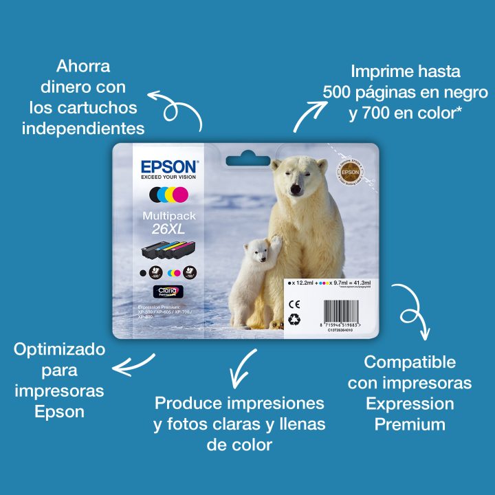 Epson Polar Bear Black Photo Ink 26XL Claria Premium