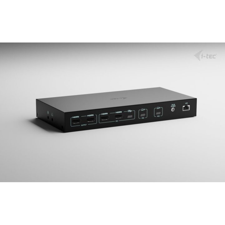 i-tec USB-C KVM Dock PRO for Three Hosts, Dual Video, with 2x Power…