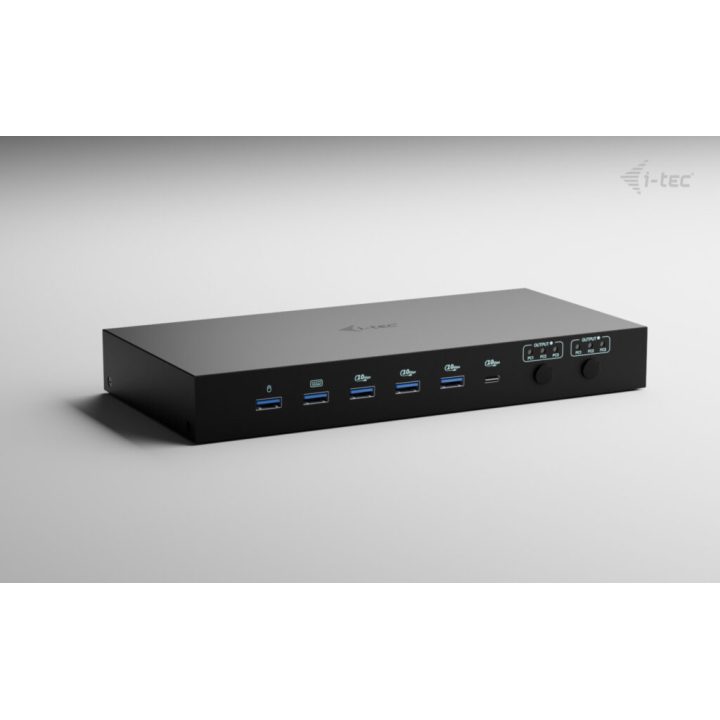 i-tec USB-C KVM Dock PRO for Three Hosts, Dual Video, with 2x Power…