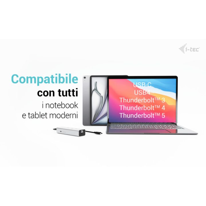 i-tec Metal USB-C Charging HUB 5port with USB-C video 8K + Power…