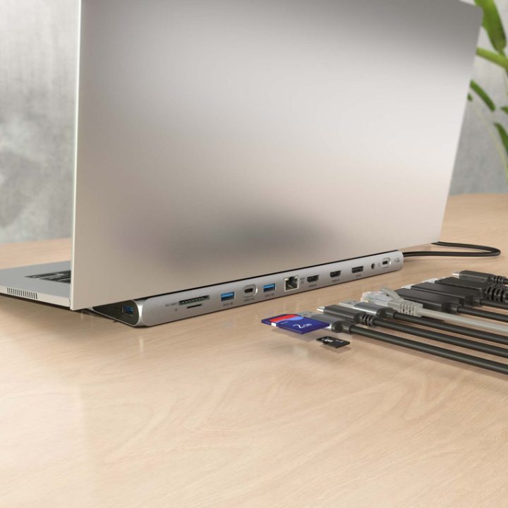 AISENS USB-C Dock 12-in-1, USB-C to 2xHDMI, 1xDisplayPort, 1xRJ45…
