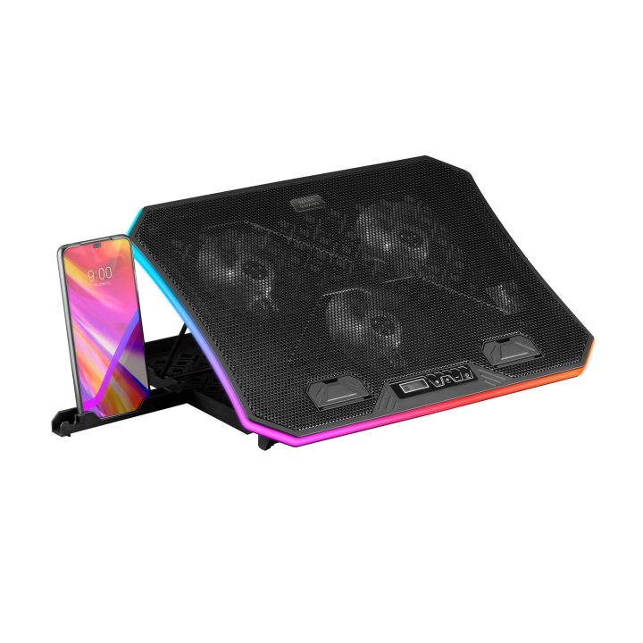 Mars Gaming MNBC6, XL 19'' ARGB Cooling Pad + Stand, 3 Fans, Phone…