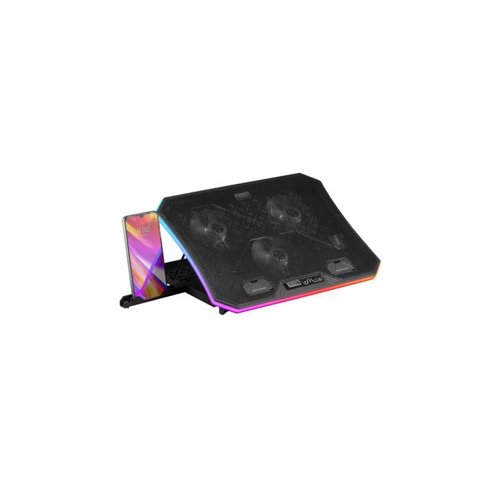 Mars Gaming MNBC6, Base de Arrefecimento + Suporte XL 19'' ARGB, 3…