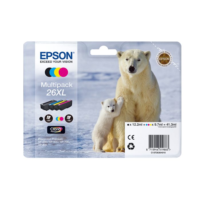 Epson Polar bear Tinta magenta 26XL Claria Premium Oso polar