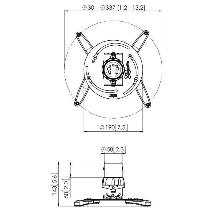 Vogel's Ceiling Mount Kit - for projector - silver - ceiling…