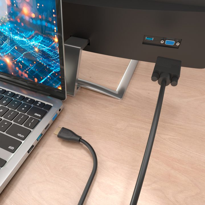 AISENS Cable Conversor HDMI a SVGA, HDMI A/M-SVGA/M, Negro, 2.0m