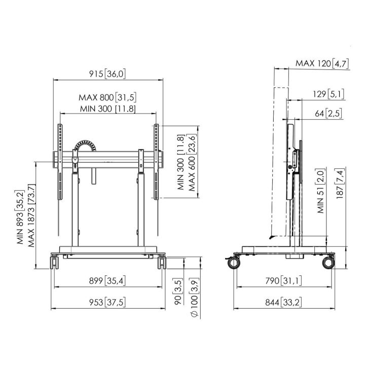 Vogel's Cart - motorized lift - for LCD screen - 80 mm/s - black -…