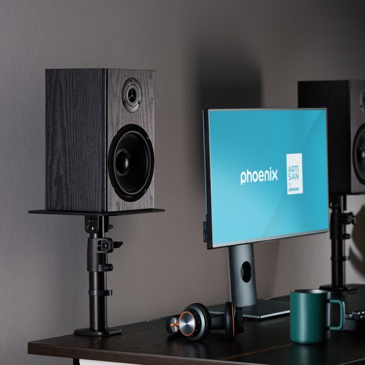 Suportes universais Phoenix Technologies para colunas de secretária -…