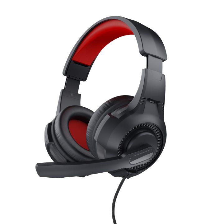 Trust 24785 Auriculares com Fio, Diadema, Gaming, Preto, Vermelho