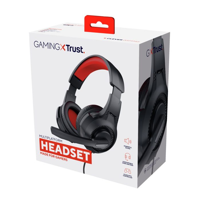 Trust 24785 Wired Over-Ear Gaming Headset Black, Red