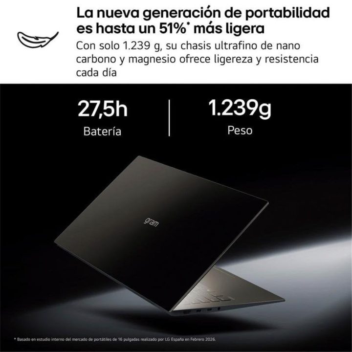 Portátil LG gram Pro 16ZD90U-G U7-355-32GB-SSD 512GB-16 polegadas -…