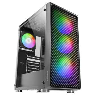 Mars Gaming MC-F, Semitorre Gaming ATX, Janela Completa em Vidro…