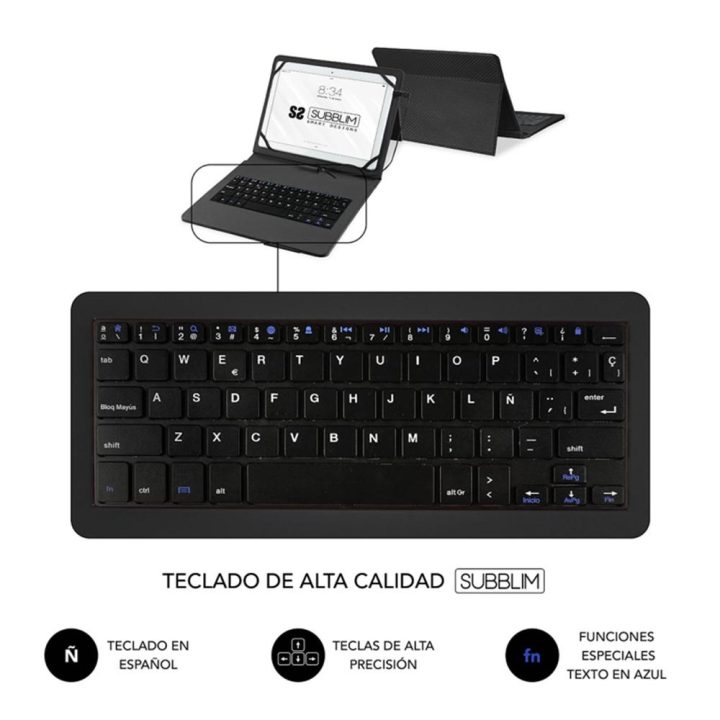 Subblim Case + Keyboard for 9.6 to 11-inch Tablet, Black…