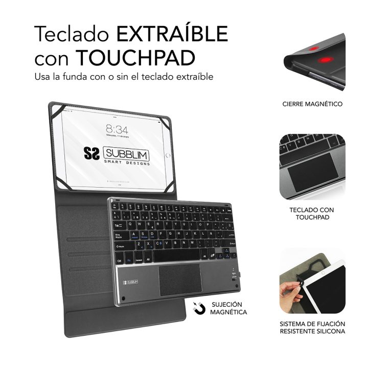 Subblim Keyboard Case KEYTAB PRO BLUETOOTH 10.1" TOUCHPAD Black…