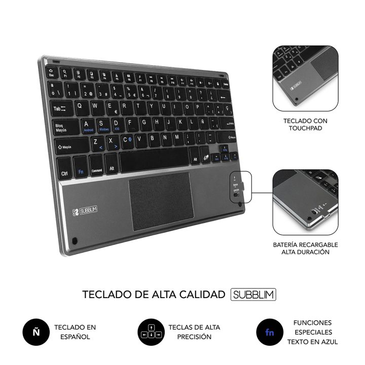 Subblim Keyboard Case KEYTAB PRO BLUETOOTH 10.1" TOUCHPAD Black…
