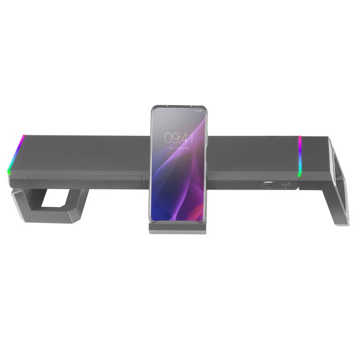 Mars Gaming MGS-ONE Black, RGB Chroma Monitor Stand, Adjustable Size…