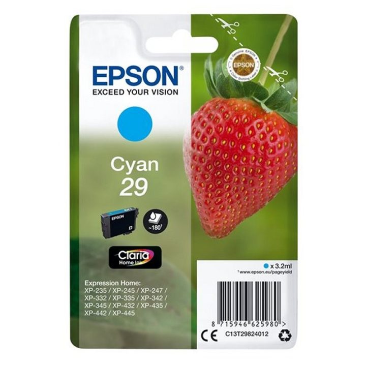Epson Strawberry Singlepack Cyan 29 Claria Home Ink