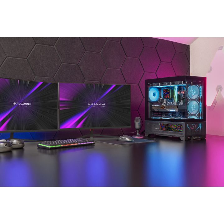 Mars Gaming MCLCDX Mid-Tower PC Case Black
