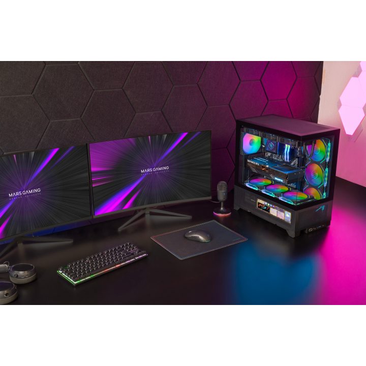 Mars Gaming MCLCDX caixa de computador Midi Tower Preto
