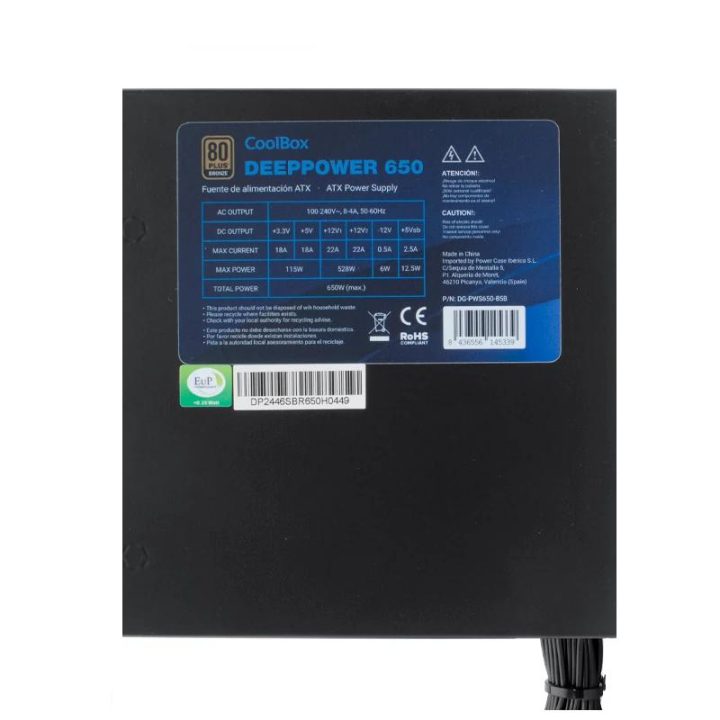 CoolBox GAMING FONTE DE ALIMENTAÇÃO ATX DEEPPOWER-650 80+BRONZE…